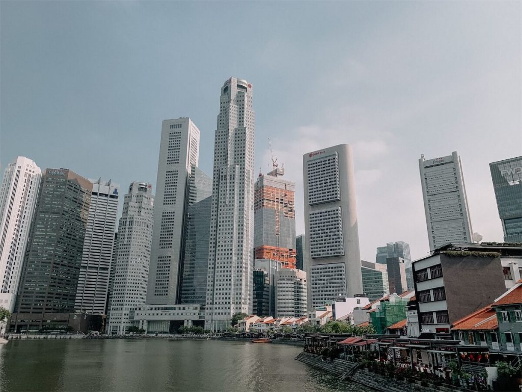 Financial district in Singapore, where banks determine mortgage rates like board rates.