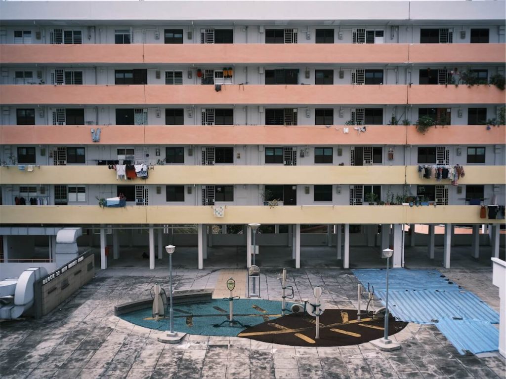 A close-up shot of an HDB flat in Singapore